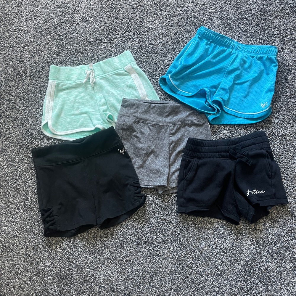 Girls - 5 pairs of Justice shorts sizes 7 & 8